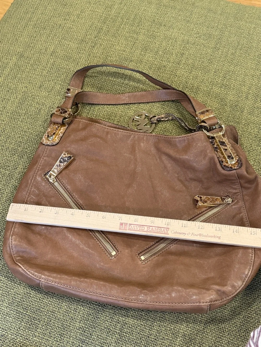 *Michael Kors Tan Leather Matilda Slim Satchel Shoulder Bag - Picture 6 of 9